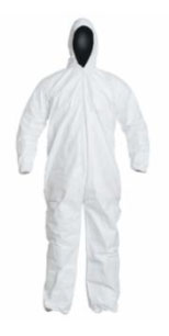 DuPont Tyvek® IsoClean® Coverall with Attached Hood, White, X-Large
