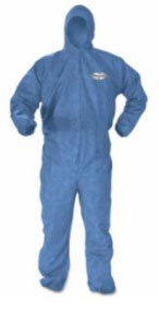 Kimberly-Clark Professional KLEENGUARD* A60 Hooded Coveralls with Elastic Wrists and Ankles, Blue